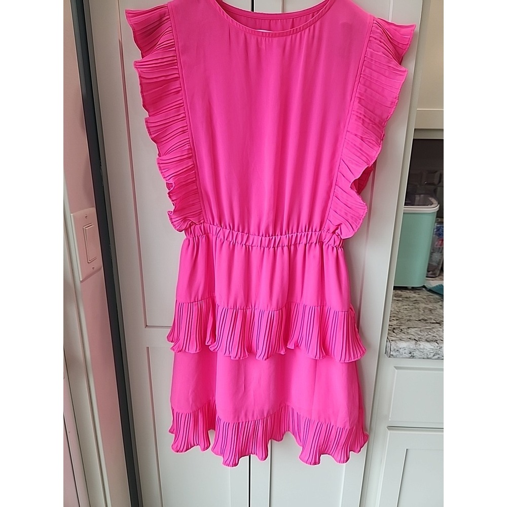 Jess Lea Dress Hot Pink‎ Sz S W/ Ruffles